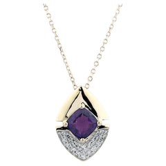 14KT Yellow Gold Amethyst
Diamond Geometric Pendant