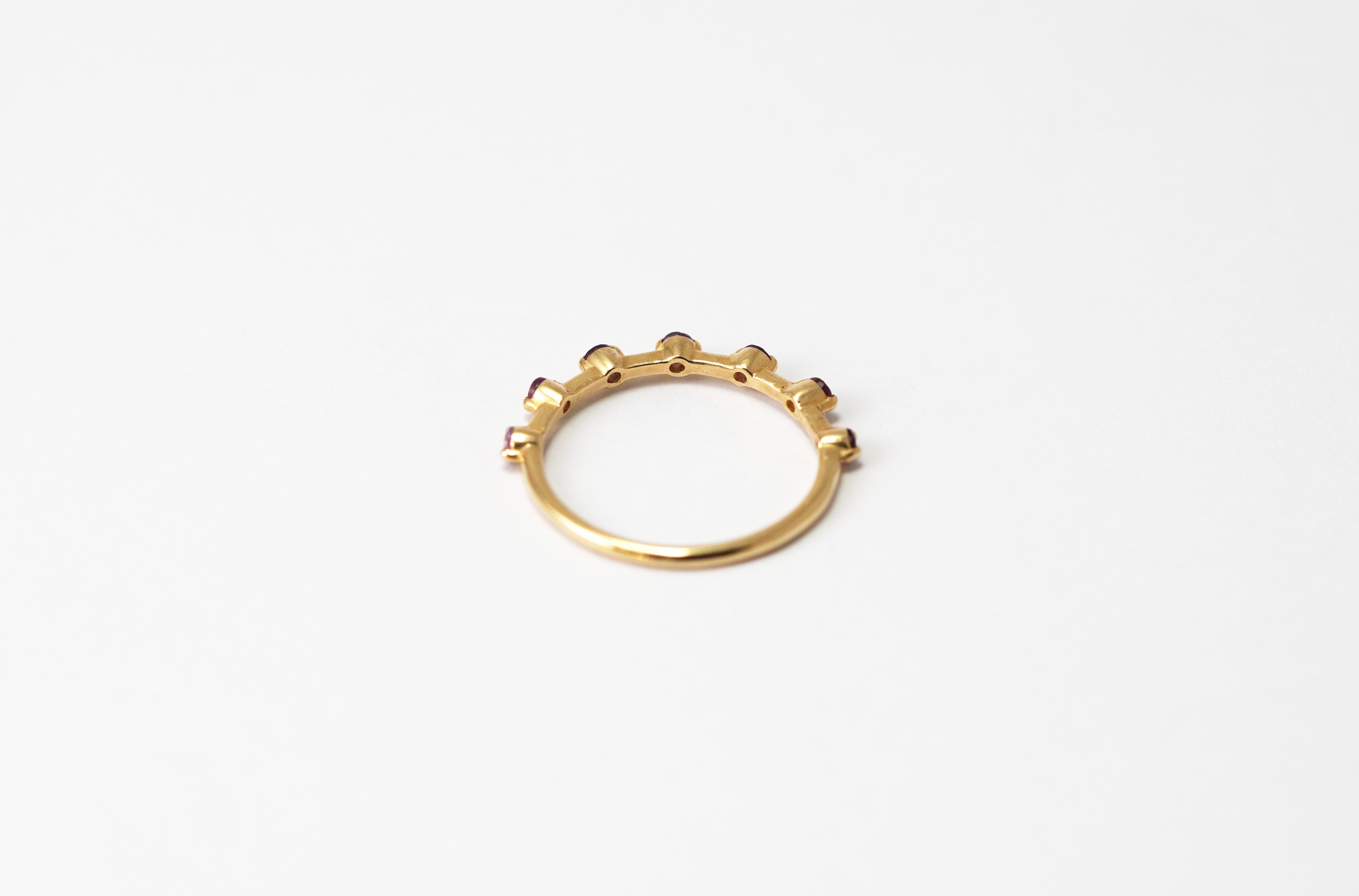 14kt Gelbgold Amethyst Ring im Zustand „Neu“ im Angebot in София, BG