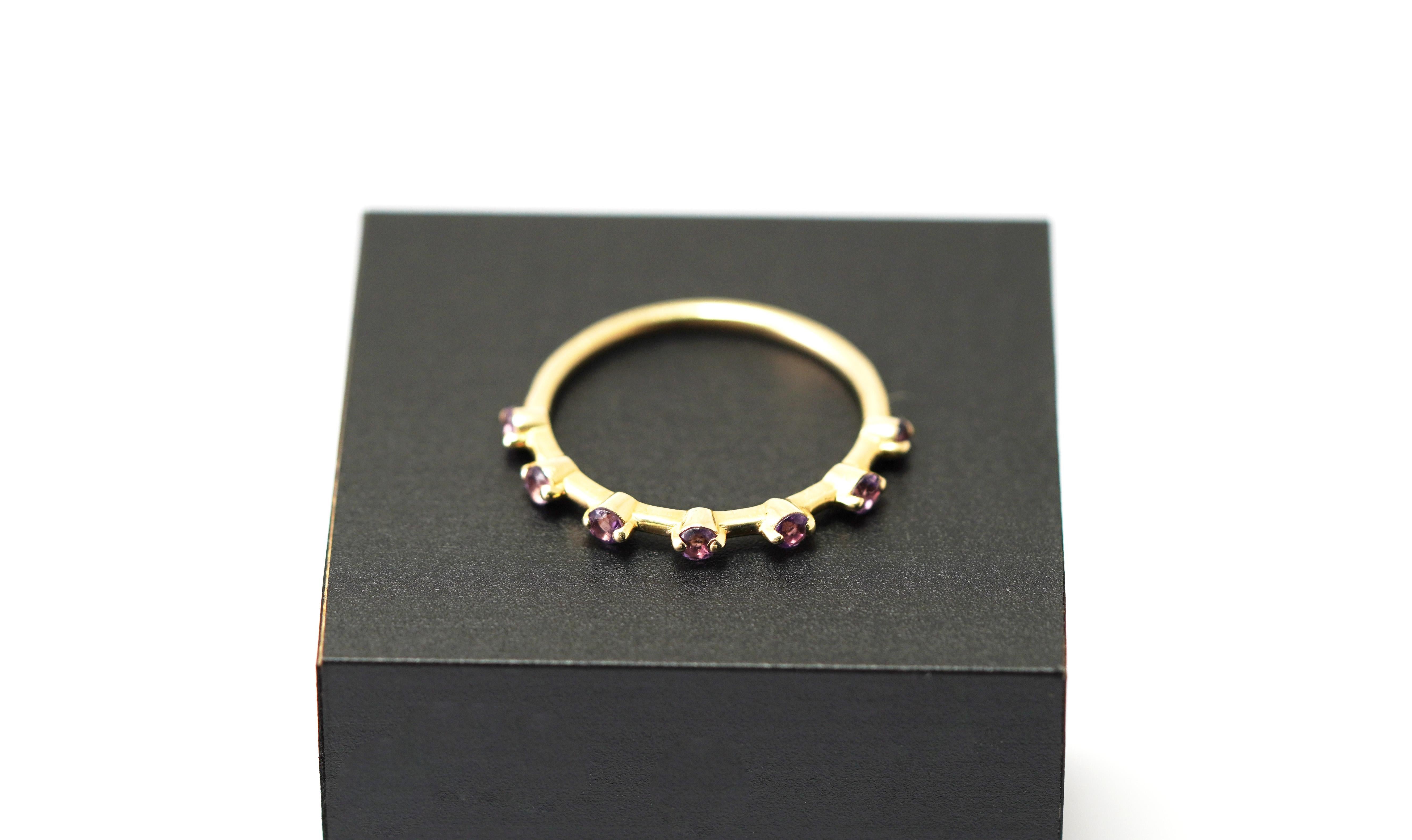 14kt Gelbgold Amethyst Ring Damen im Angebot