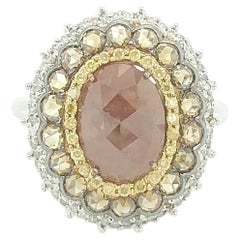 14Kt Yellow Gold and 14Kt White Gold 3.56ct Diamond Cocktail Ring
