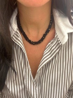 14KT Yellow Gold and Black Onyx Beaded Necklace