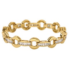 14kt Gelbgold und Diamant-Gliederarmband