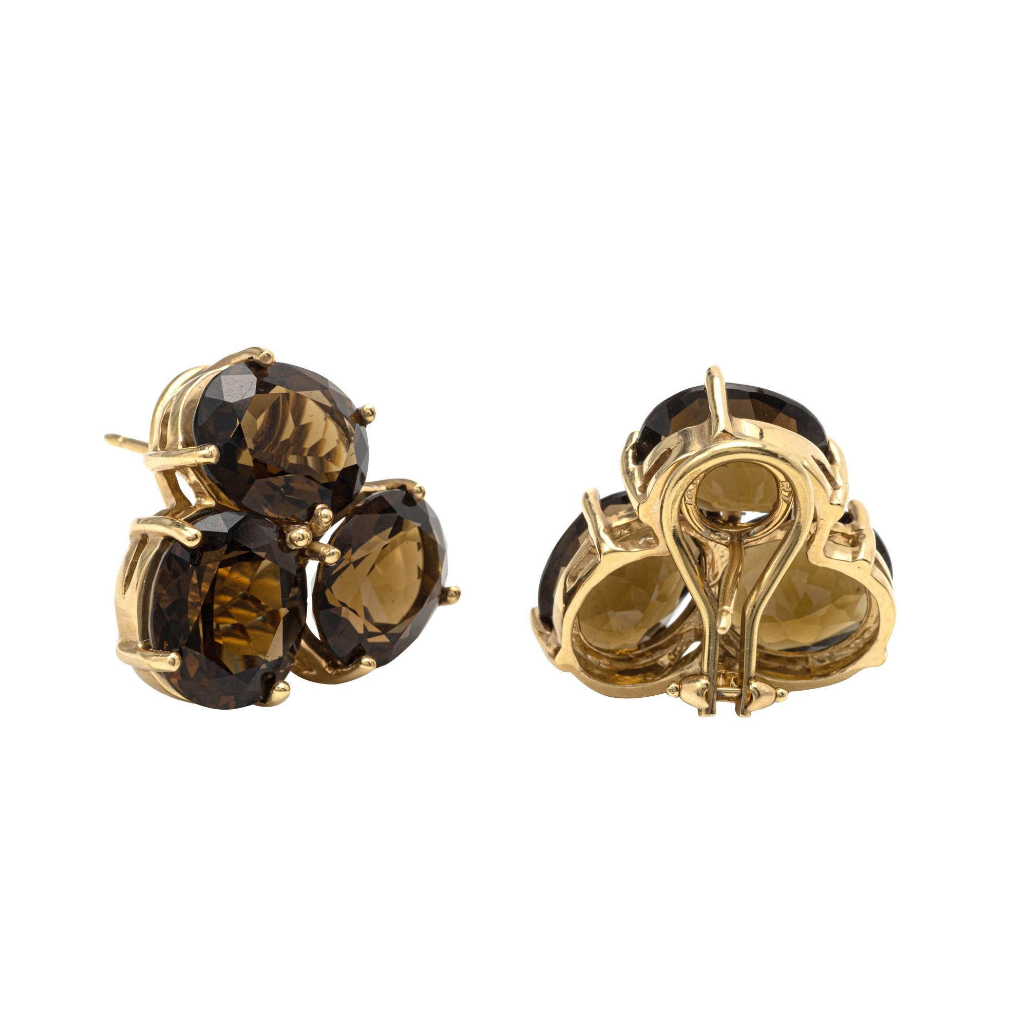 14k gold yellow topaz earrings