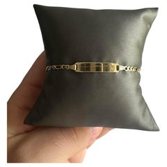 Bracciale con targhetta identificativa per bambini in oro giallo 14kt - Regolabile, New
