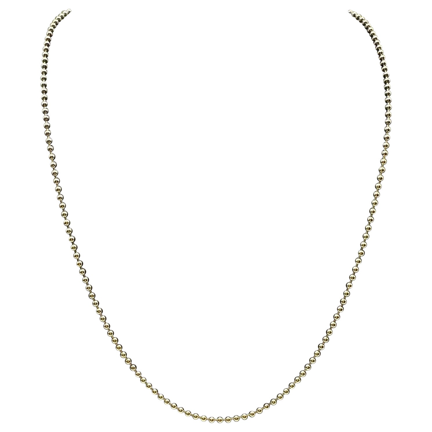 14kt Yellow Gold Ball Bead Chain – 18in, 1.85mm, New