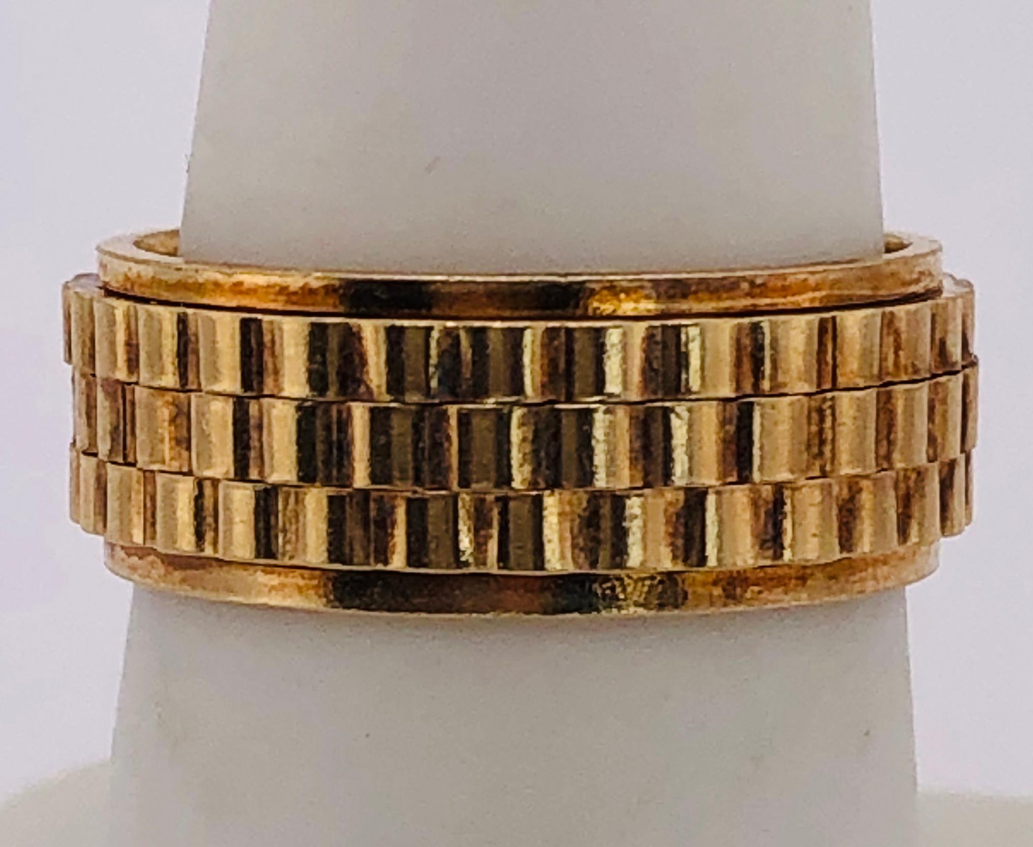 14 Karat Yellow Gold Band Ring or Wedding Ring Weave Design For Sale 1