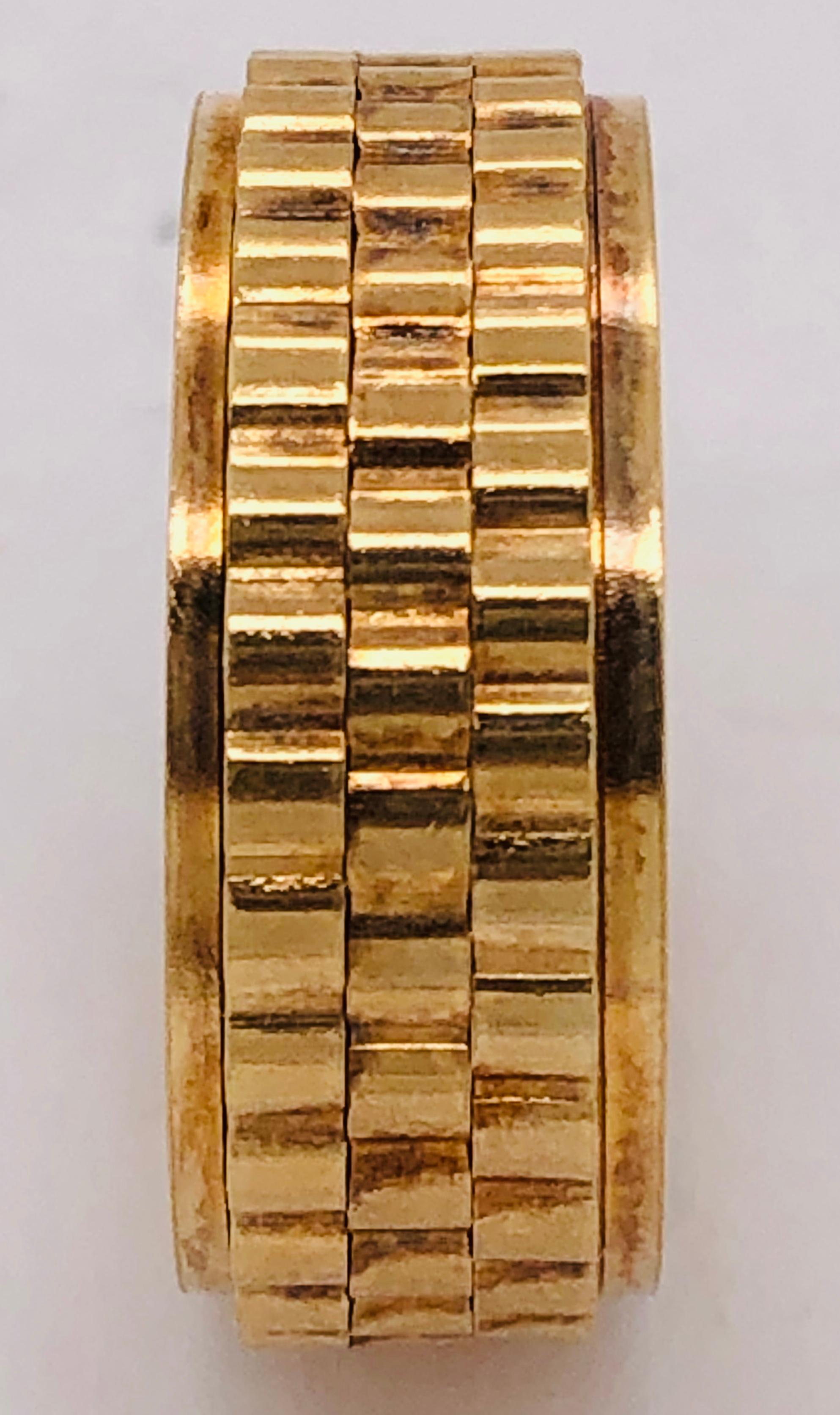 14 Karat Yellow Gold Band Ring or Wedding Ring Weave Design For Sale 2
