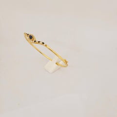 14 Karat Gold Bangle Bracelet with .85 Carat Sapphires and .33 Carat Diamonds