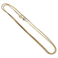 14kt Yellow Gold Box Chain 18 Inches Spring Clasp 1mm Italian Milros 4 Grams