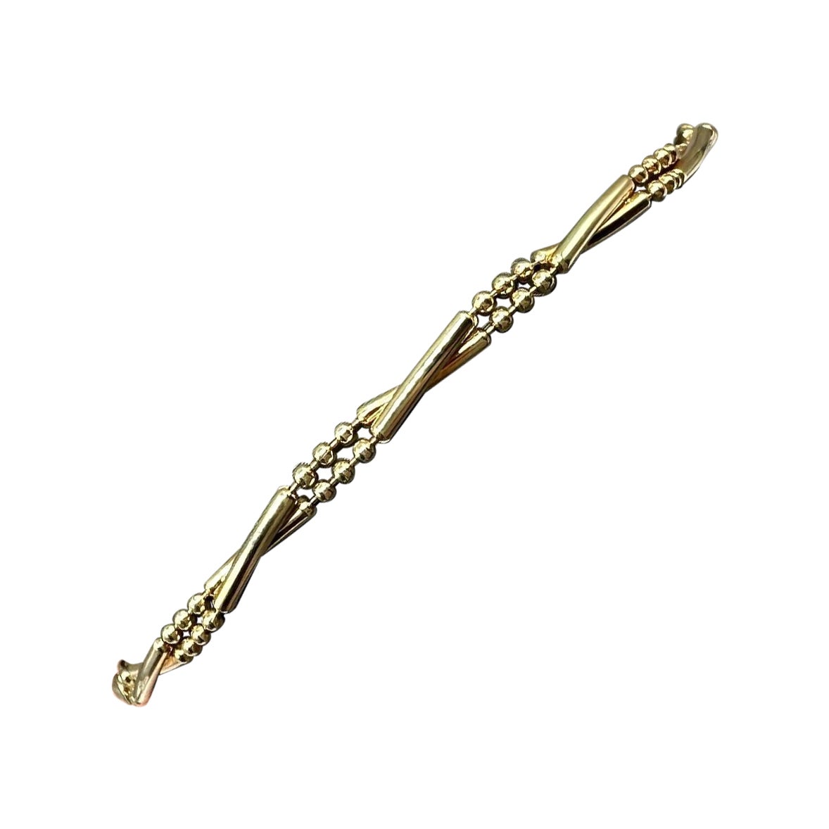 Bracelet en or jaune 14kt - 7", 3mm de largeur, 3.8g, fermoir Lobster, New Condition en vente