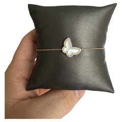 14kt Yellow Gold Butterfly Bracelet - 0.20ctw Diamonds & Mother of Pearl, New