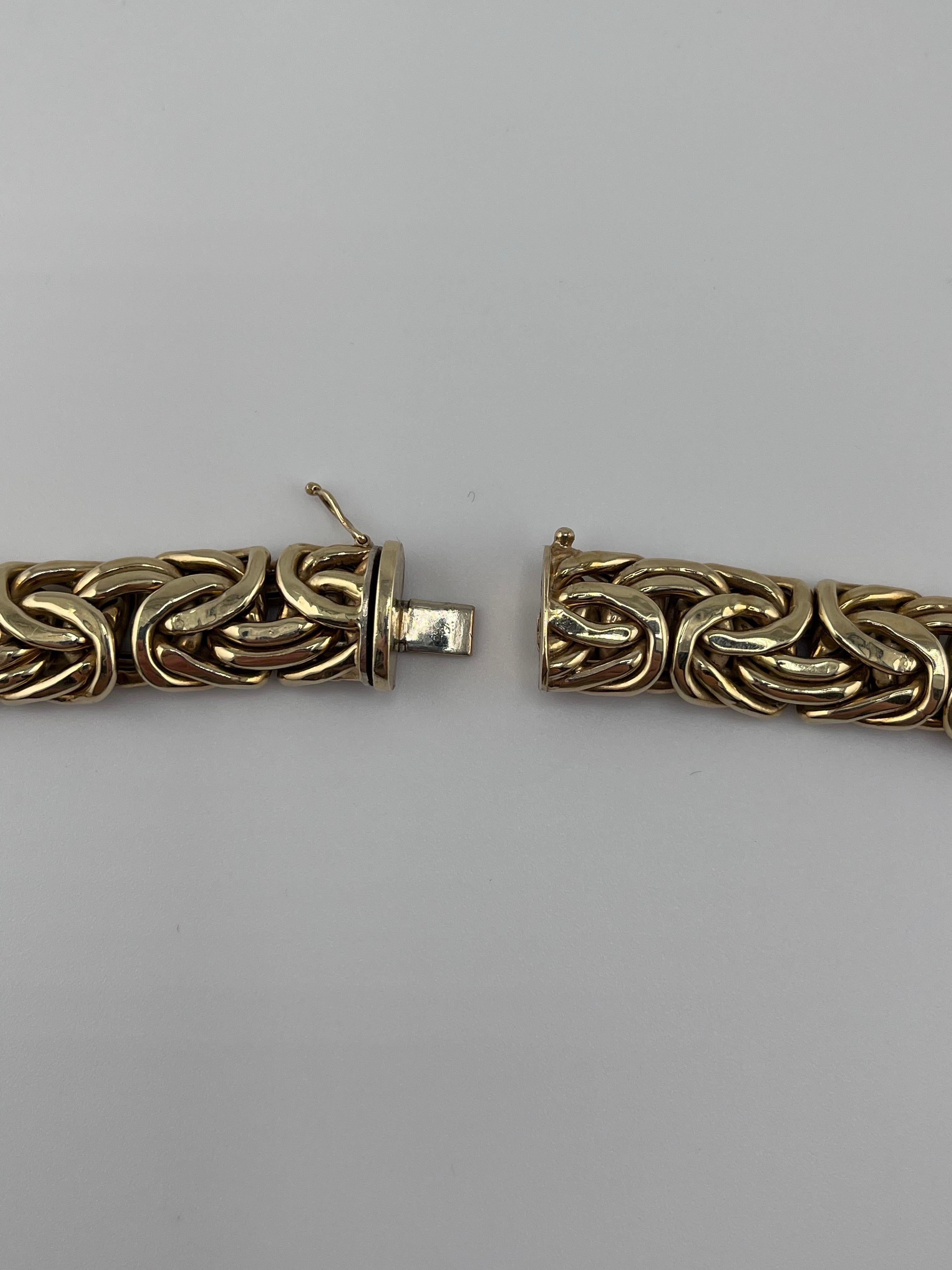Women's 14kt Yellow Gold Byzantine Necklace For Sale