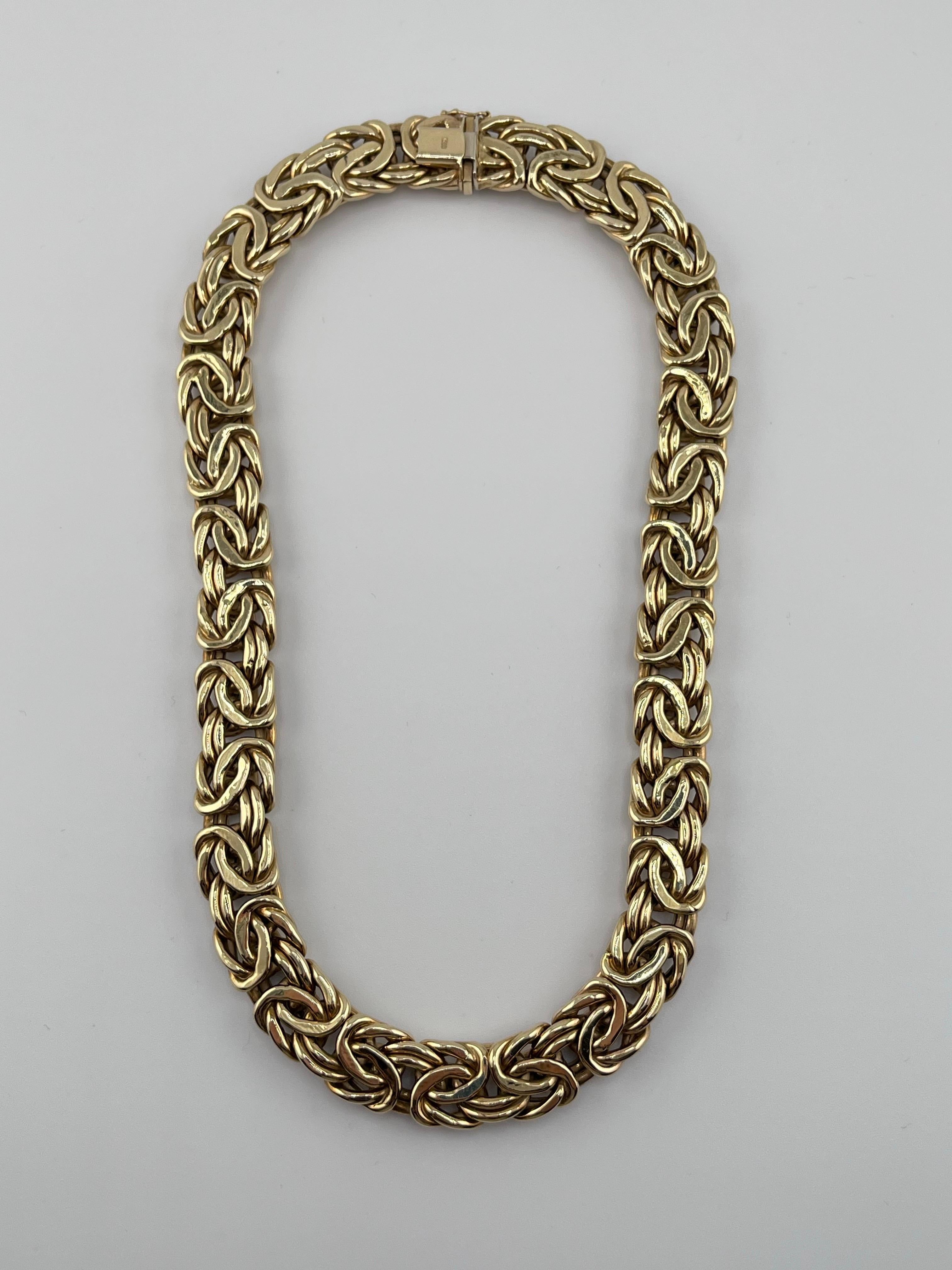 14kt Yellow Gold Byzantine Necklace For Sale 1