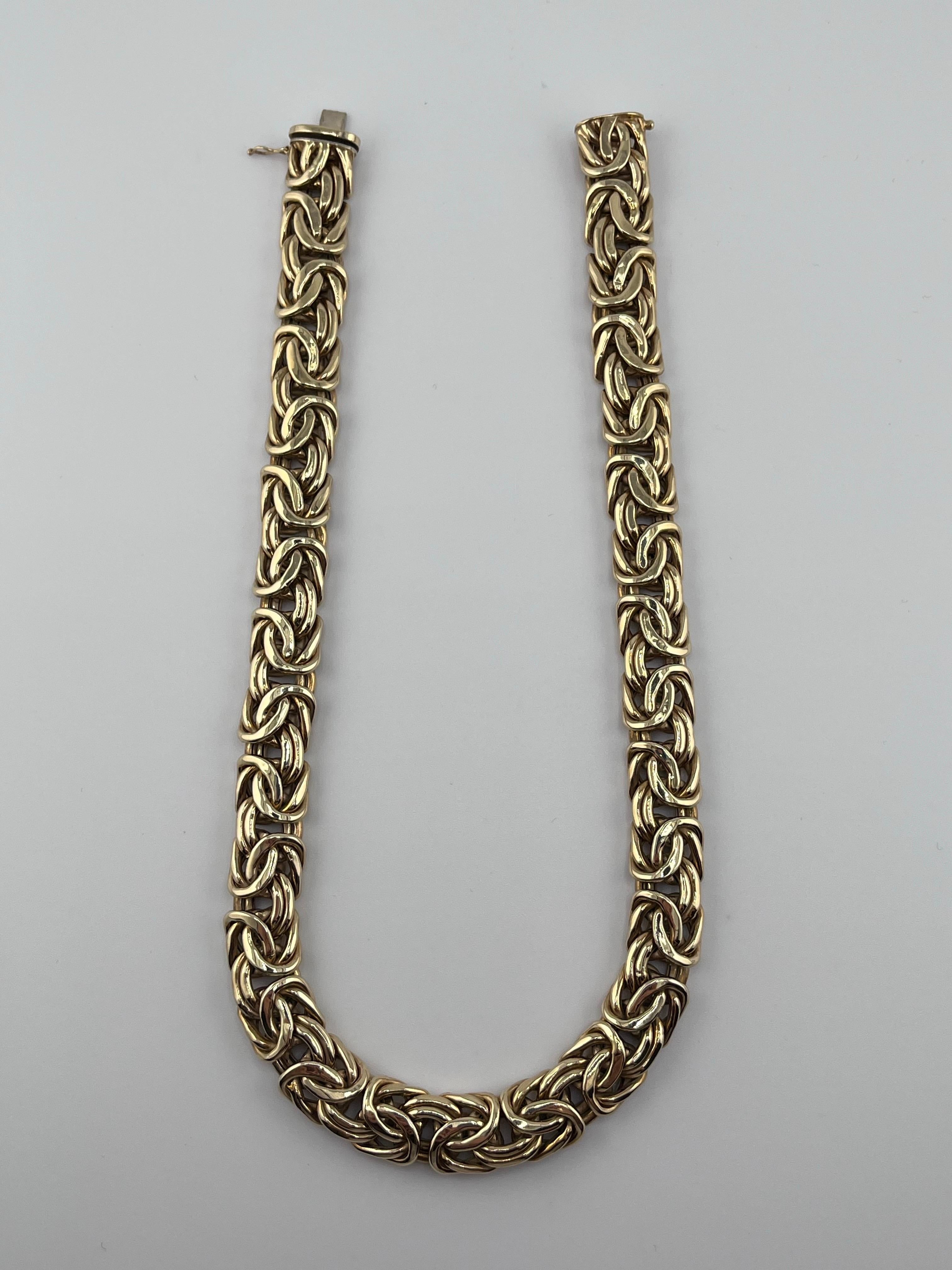 14kt Yellow Gold Byzantine Necklace For Sale 2
