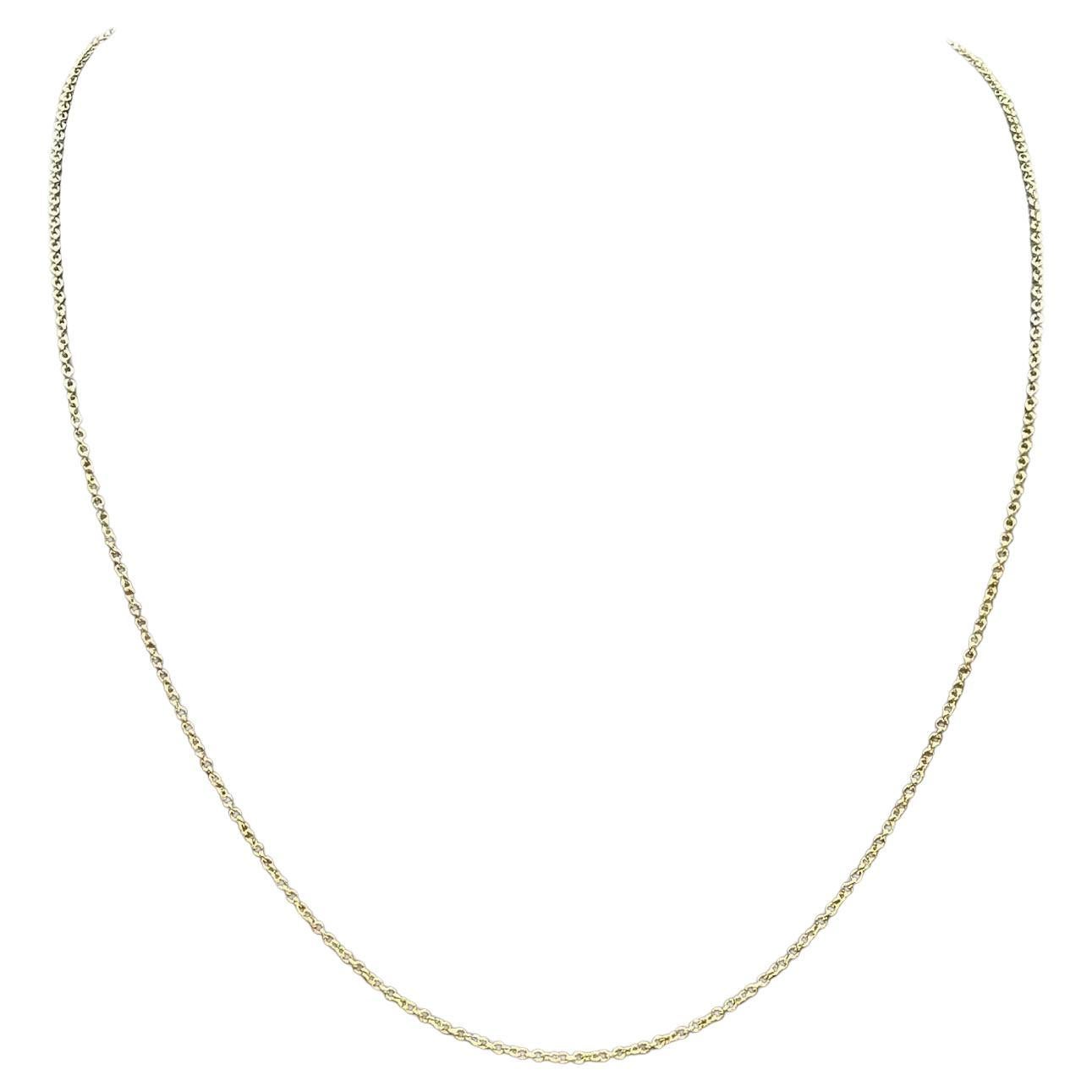 14kt Yellow Gold Cable Chain - 14-16" Adjustable, Solid, Lobster Clasp, 1.3g