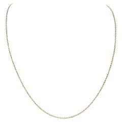 14kt Yellow Gold Cable Chain - 14-16" Adjustable, Solid, Lobster Clasp, 1.3g