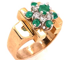 14 Karat Yellow Gold Cameo Cryptophrase Stone Ring