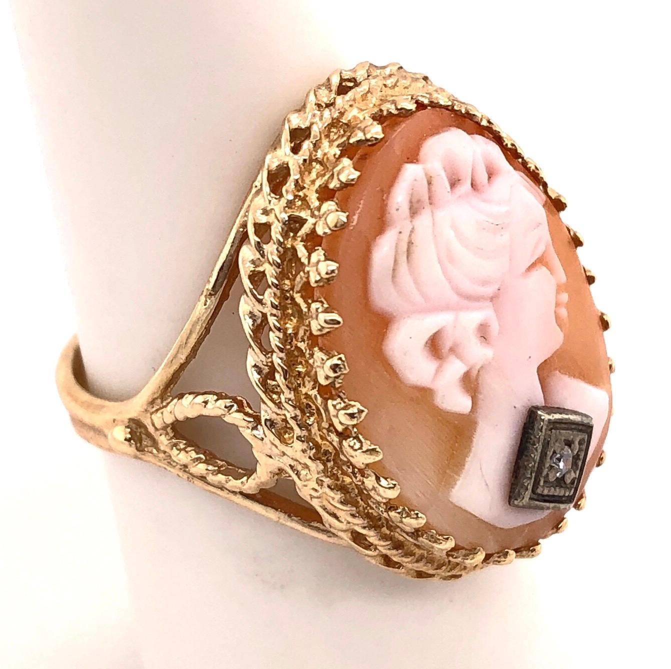 cameo ring with diamond