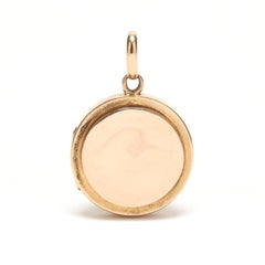14 Karat Yellow Gold Carved Essex Crystal Painted Bear Locket Charm / Pendant