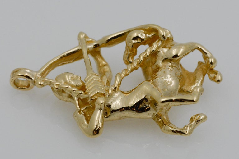 14 Karat Yellow Gold Centaur Greek Mythology Charm at 1stDibs
