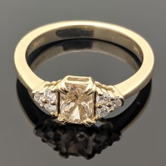 14 Karat Yellow Gold Champagne Diamond Ring