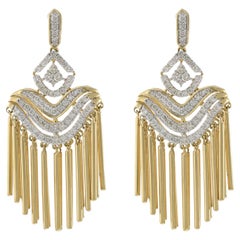14KT Yellow Gold Chandelier Diamond Earrings