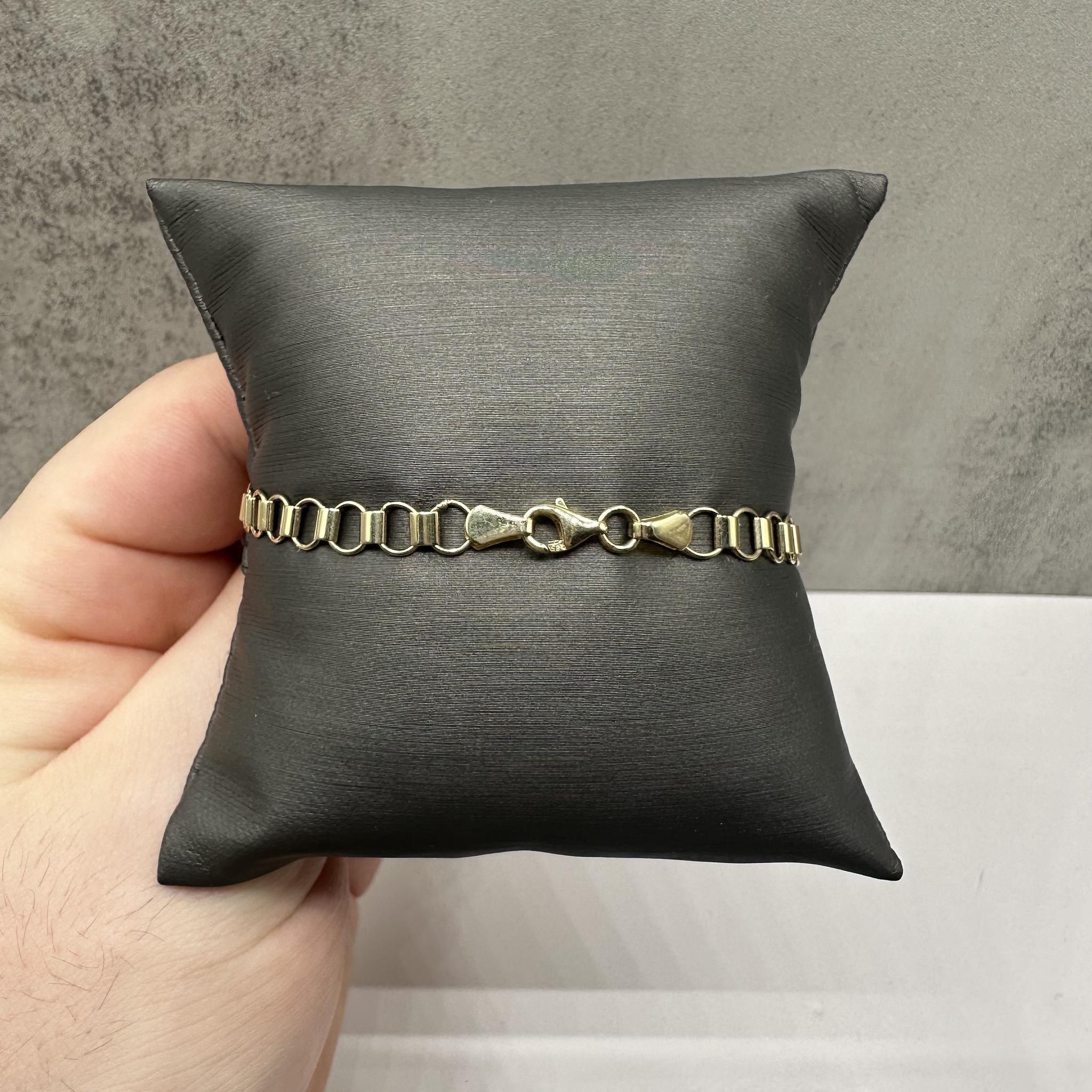 Pulsera de eslabones circulares de oro amarillo de 14 kt - 7,5