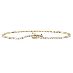 Pulsera tipo «tennis» clásica de oro amarillo de 14 quilates con diamantes de 1,06 quilates engastados en cuatro garras
