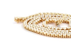 Collana Riviera "Tennis" in oro giallo 14KT con diamanti da 14,03 carati incastonati a quattro griffe