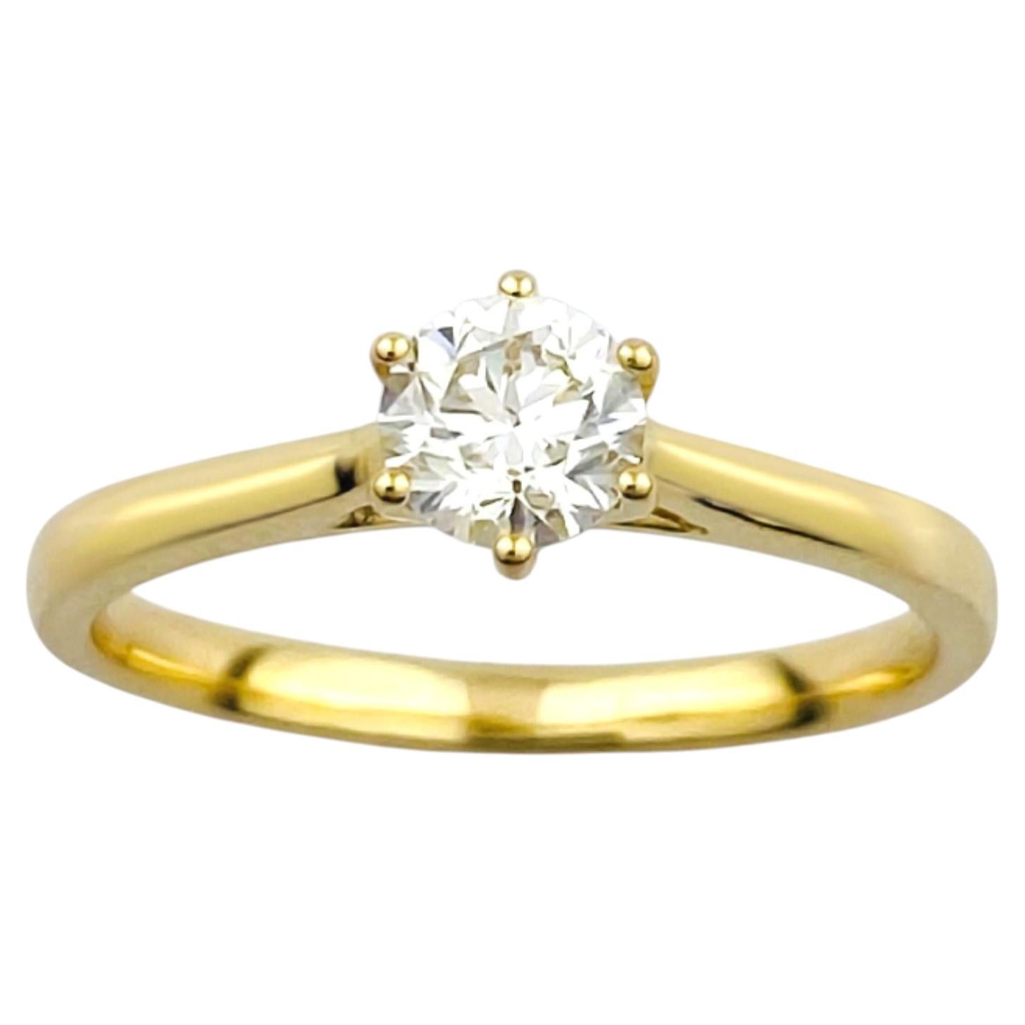 14KT Yellow Gold Classic Round Diamond Solitaire Ring