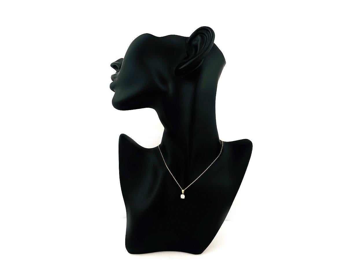 14KT Gelbgold Classic Round Solitaire Diamant Anhänger Halskette Damen im Angebot