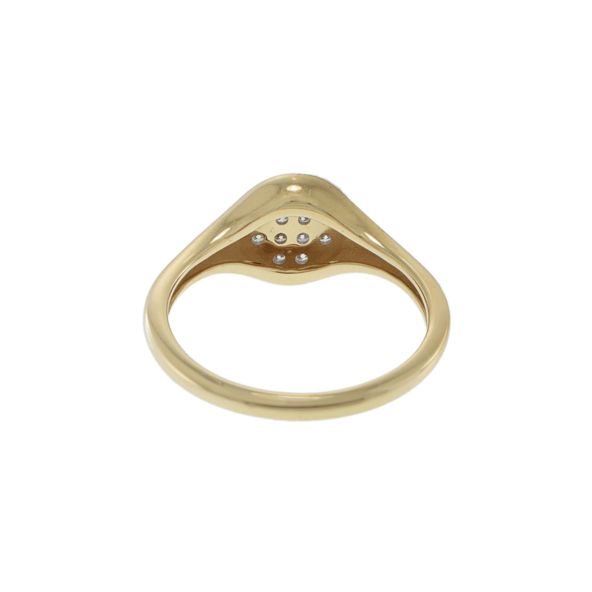 14KT Yellow Gold Clover Diamond Ring For Sale 1
