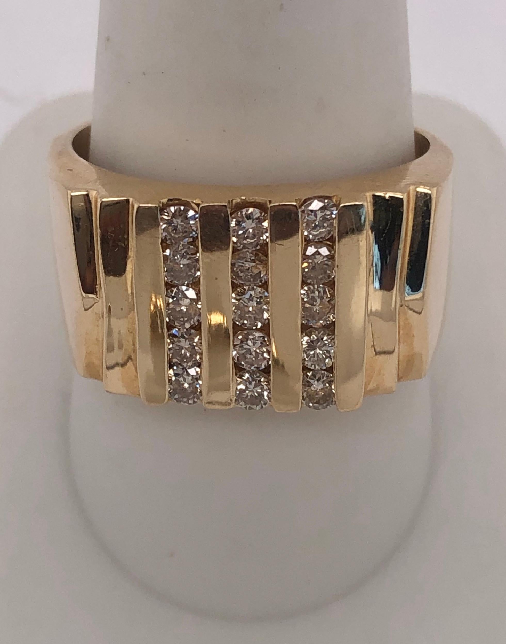 14Kt Yellow Gold Cluster Ring with 15 Diamonds
Size 10  with 9.80 grams in total weight.