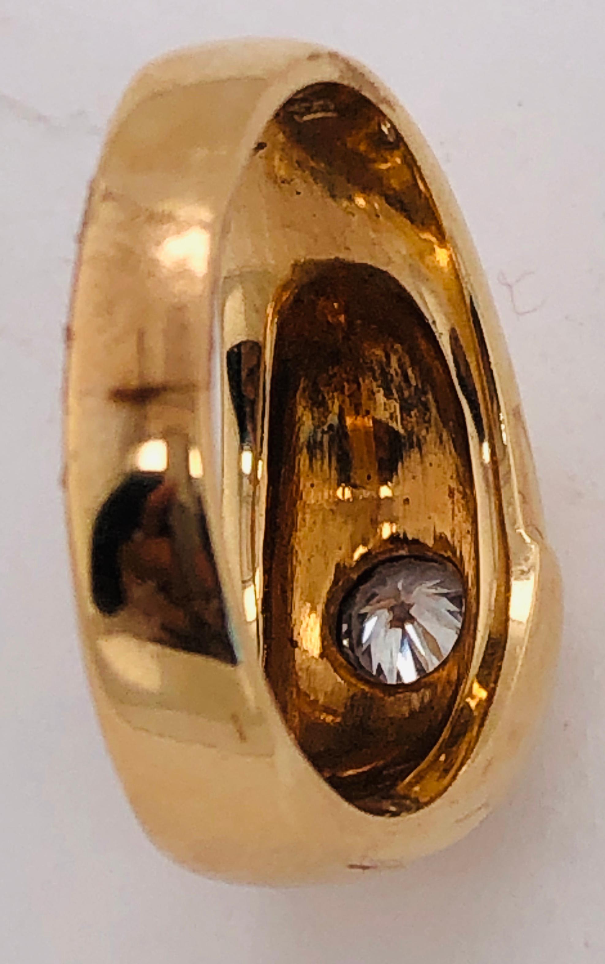 14 Karat Yellow Gold Contemporary Ring with Diamond 0.33 Total Diamond Weight For Sale 3