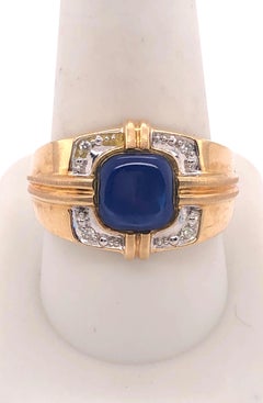 14 Karat Yellow Gold Contemporary Ring with Diamonds