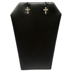 Boucles d
oreilles croix en or jaune 14kt pour enfants - 0.23g, New