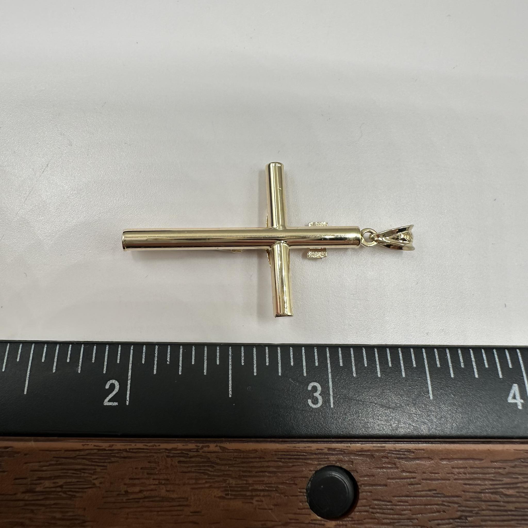 14kt Gelbgold Kruzifix-Anhänger - 1,4g, hohl, passt kleine Kette, neu im Angebot 1