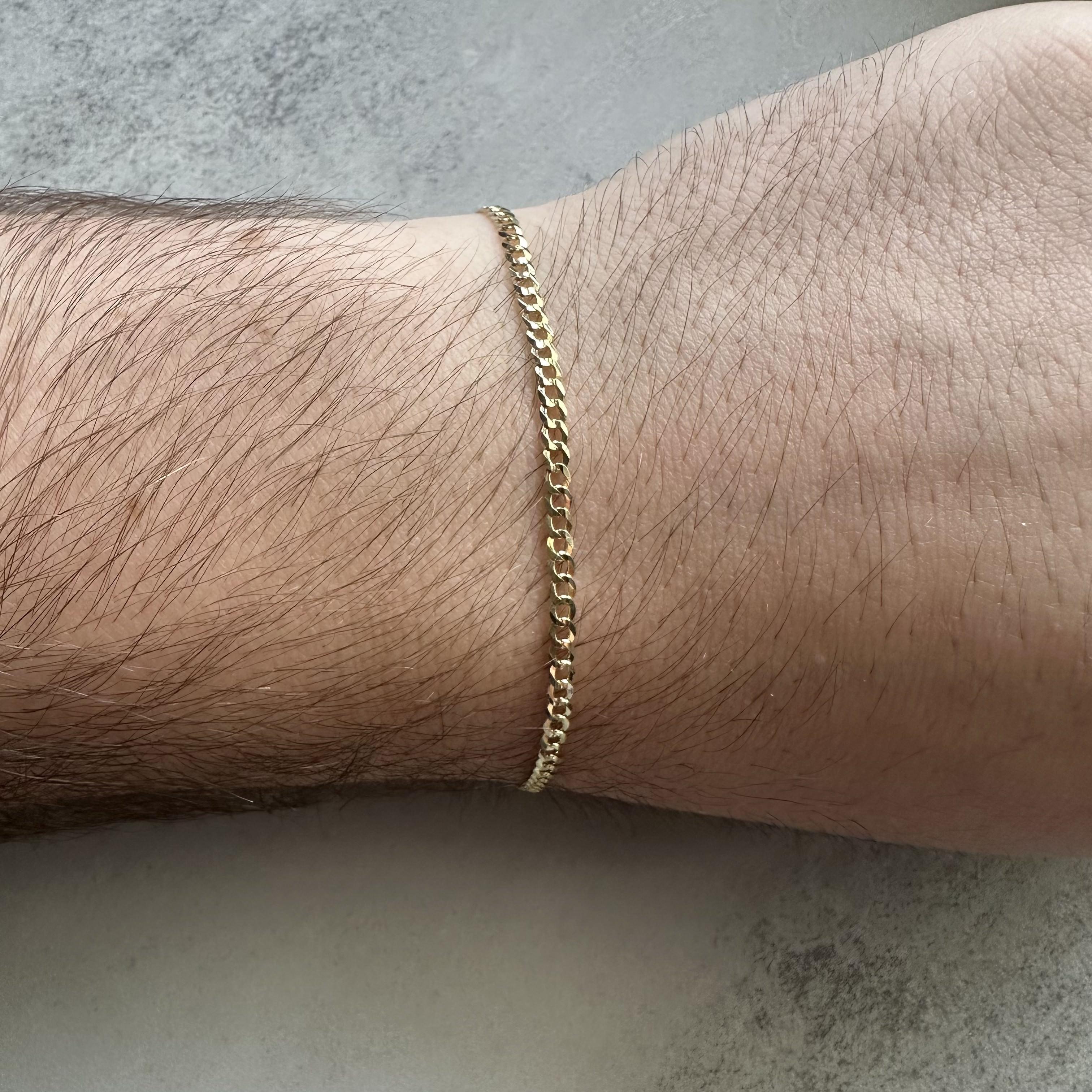 14kt Gelbgold Curb-Armband - 7 5/8