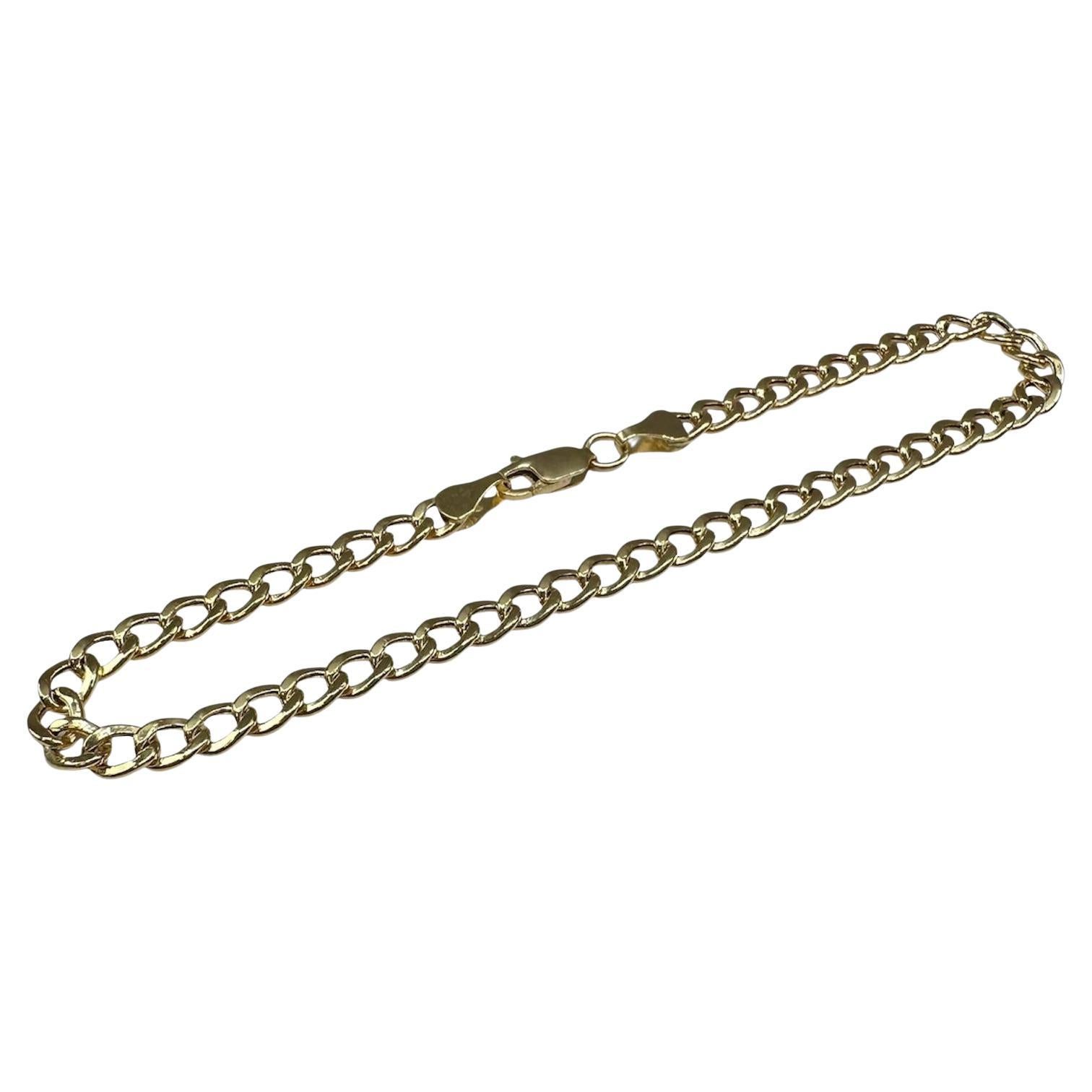 14kt Yellow Gold Curb Bracelet – 8in, 4.25mm, New