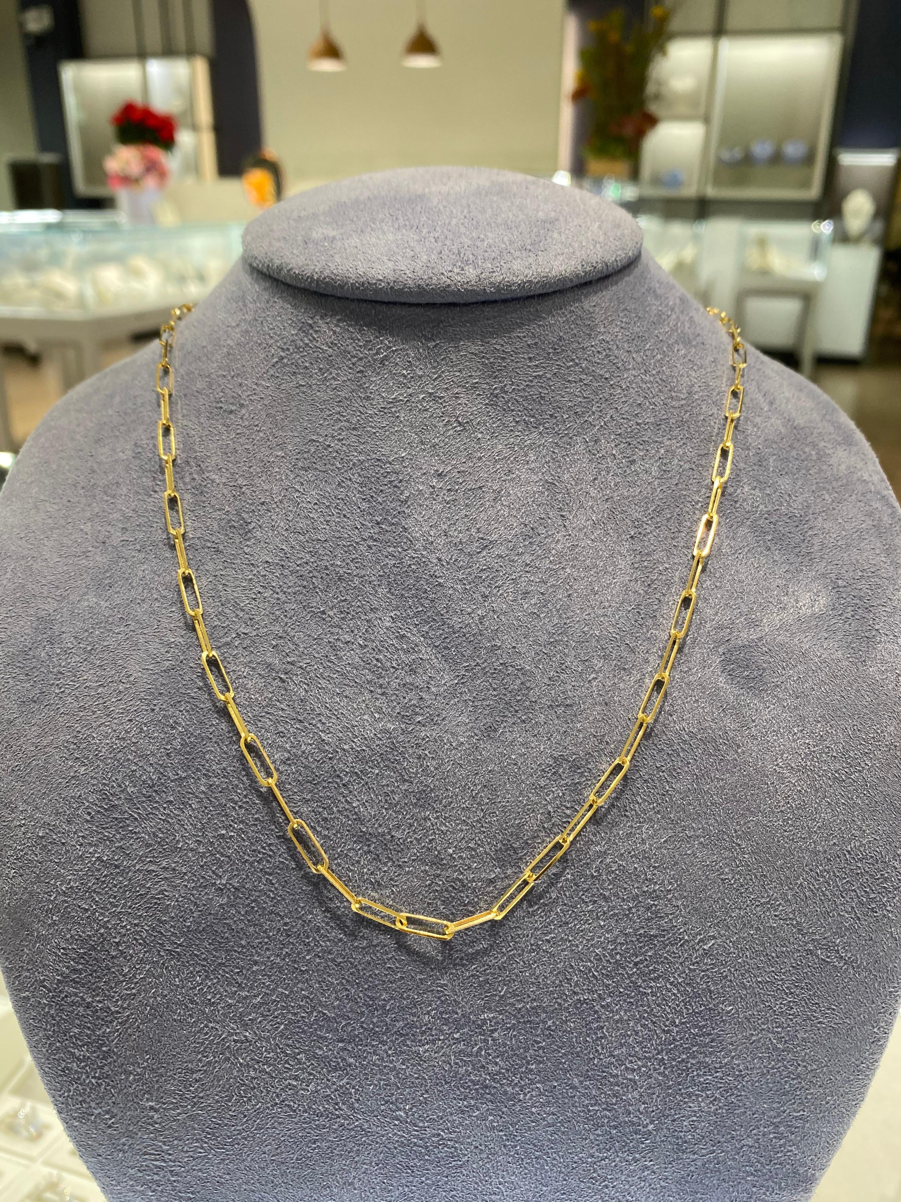 Women's or Men's 14 Karat Yellow Gold Dainty Chain Necklace