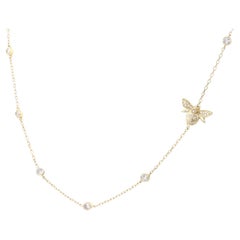14KT Yellow Gold Butterfly Necklace with 0.36ct Diamonds