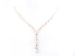 14KT Yellow Gold Diamond 3.08 Cts Riviera Lariat Y-Necklace