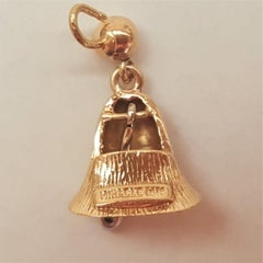 14kt Yellow Gold Diamond Bell Charm/Pendant, Beautifully Made, Stamped 'Miracle'