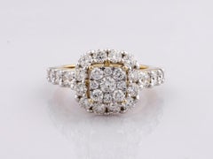 14KT Yellow Gold Diamond Cluster Ring –2.06 Carat IGI Certified