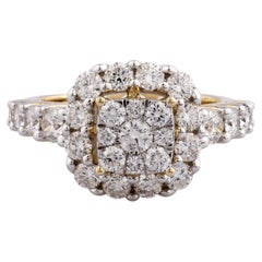 14KT Gelbgold Diamant Cluster Ring - 2,06 Karat IGI zertifiziert