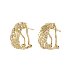 14KT Yellow Gold Diamond Cuban Link Huggie Earrings