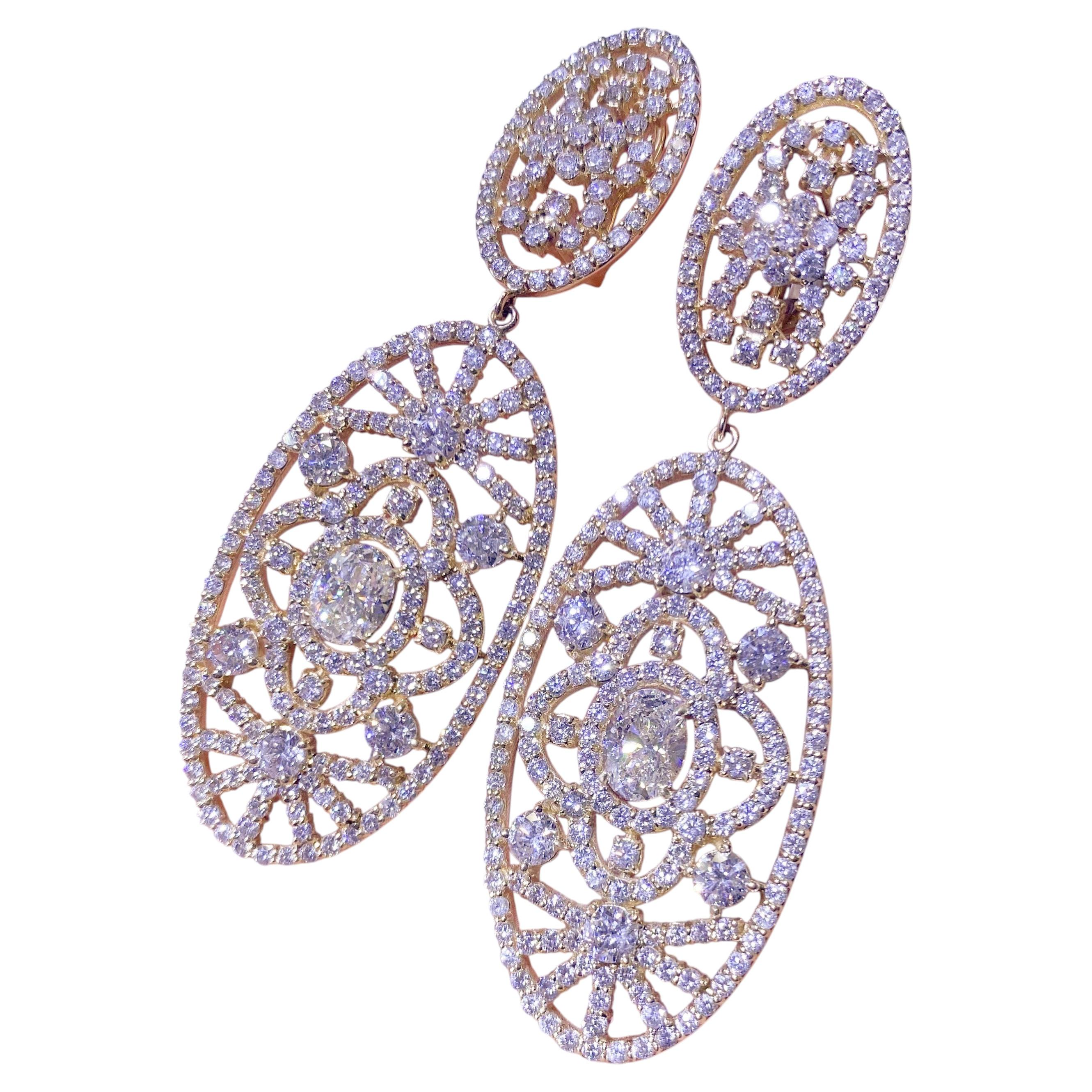 14KT Yellow Gold Diamond Drop Earrings – 12.23CT TW DIER0186 IITJJ