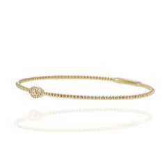Bracciale flessibile con diamante "Evil Eye" in oro giallo 14KT