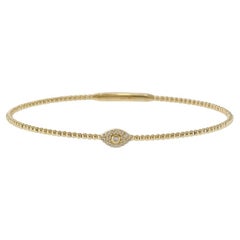 14KT Yellow Gold Diamond 'Evil Eye' Flex Bangle