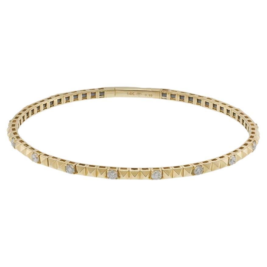 14KT Yellow Gold Diamond Flex Bangle